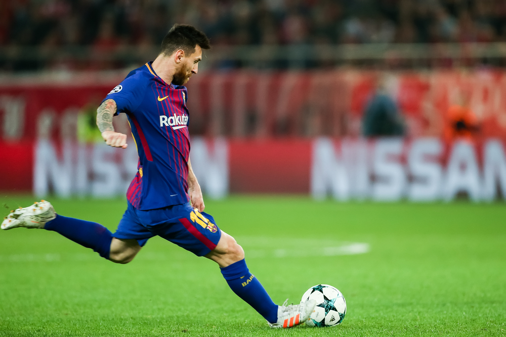 FC Barcelona-Spieler Messi während der UEFA Champions League im Stadion Georgios Karaiskakis