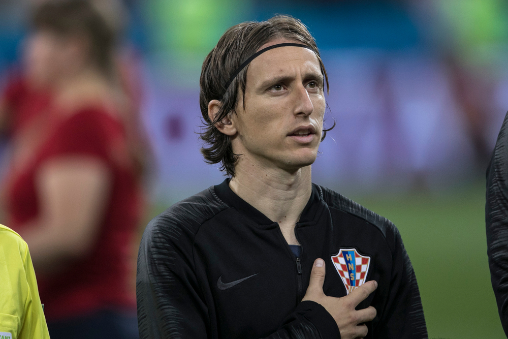 Der kroatische Fußballspieler Luka Modric bei der WM 2018 in Sotschi, Russland